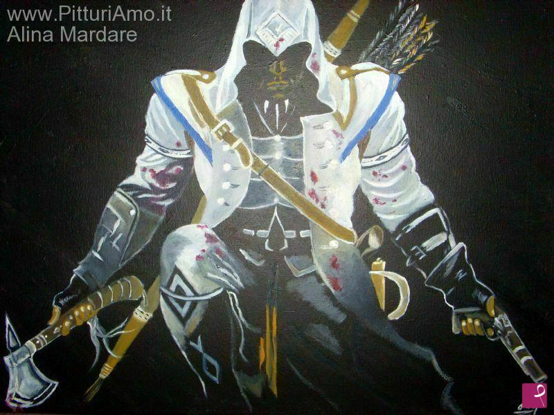 quadri in vendita online - Assassins Creed 3 ritratto Olio su tela
