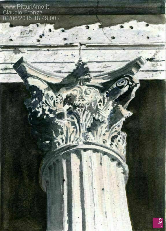 quadri in vendita online - Assisi: Capitello del tempio di Minerva