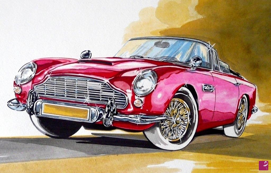quadri in vendita online - ASTON MARTIN DB5 cabriolet 1963