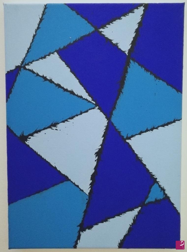quadri in vendita online - Astratti triangoli blu