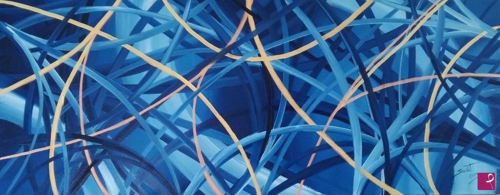quadri in vendita online - Astratto tridimensionale blu