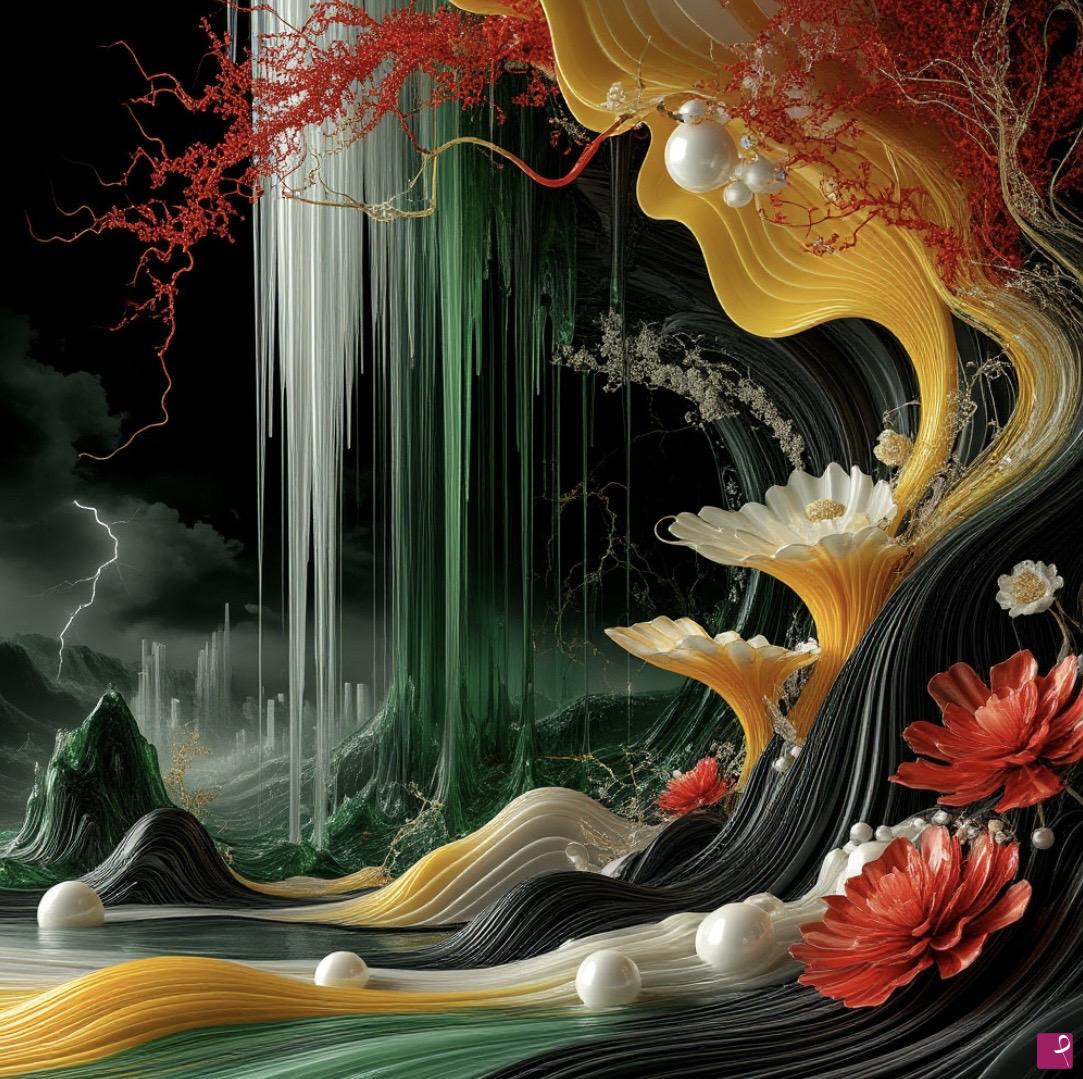 quadri in vendita online - At the waterfall