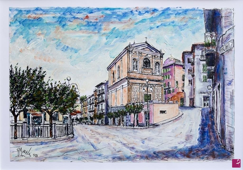 quadri in vendita online - ATESSA - CHIESA DELL'ADDOLORATA E VIA CESARE BATTISTI 