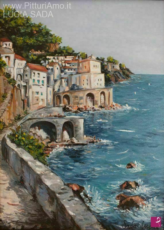 quadri in vendita online - Atrani (scorcio)