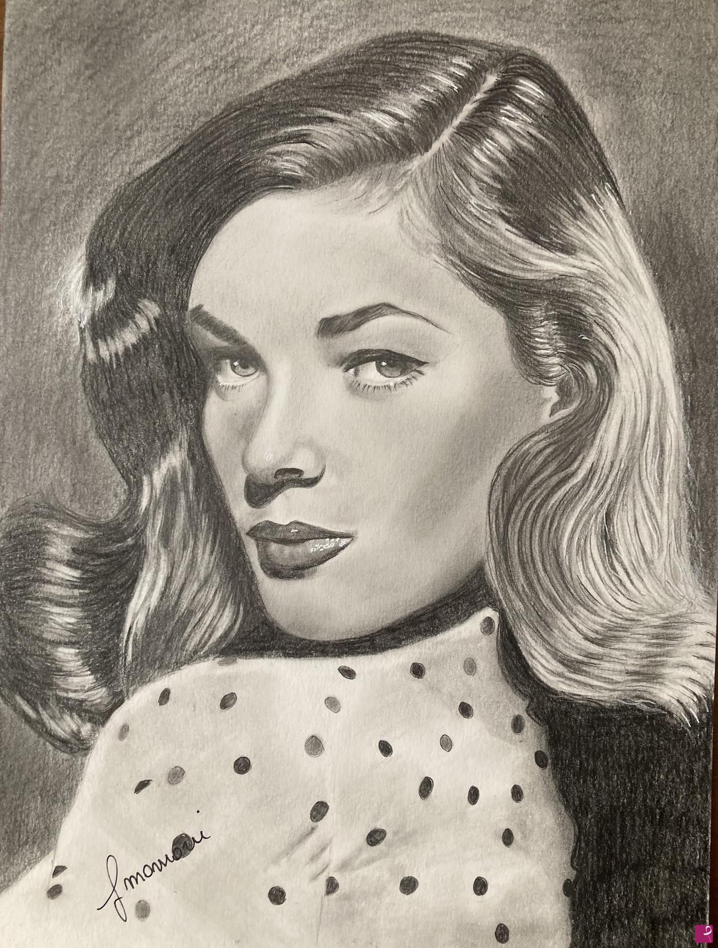 quadri in vendita online - Attori Hollywood - Lauren Bacall
