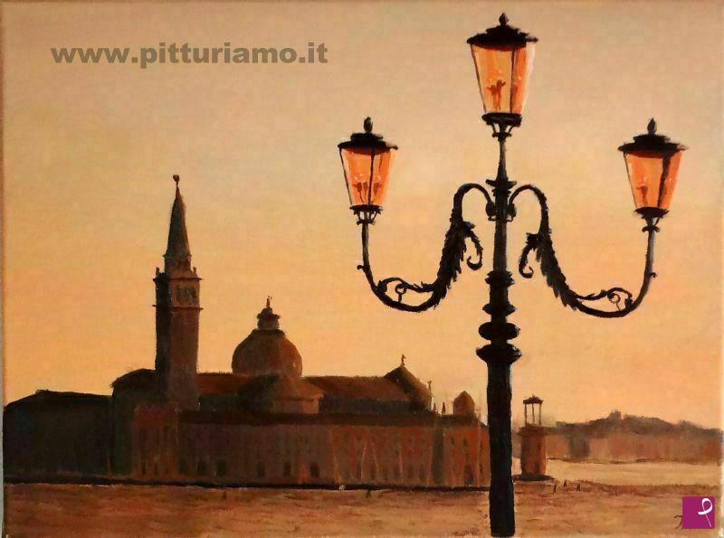 quadri in vendita online - Attraverso il vetro arancione (Venezia)