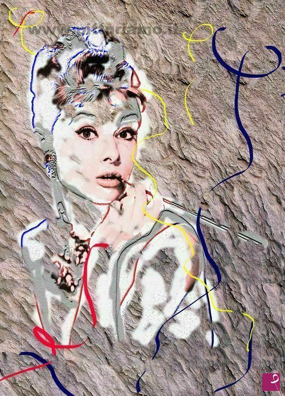 quadri in vendita online - Audrey Hepburn - painting - opera II