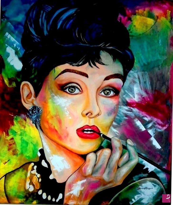 quadri in vendita online - Audrey Hepburn Bonequinha de luxo 