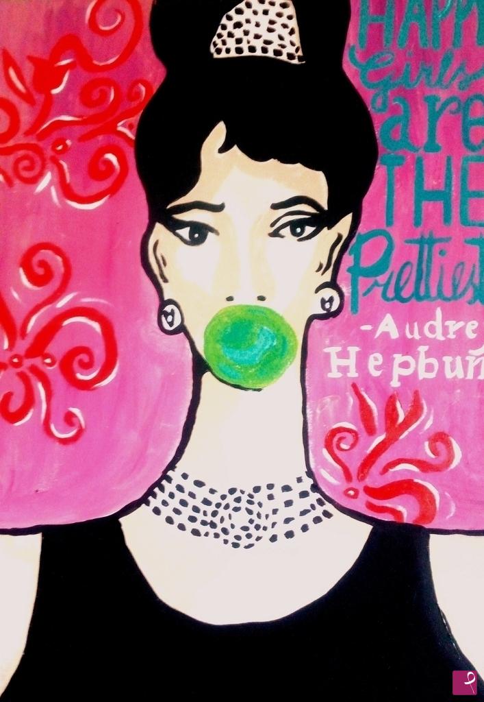 quadri in vendita online - AUDREY HEPBURN-HAPPY GIRL ARE THE PRETTIEST