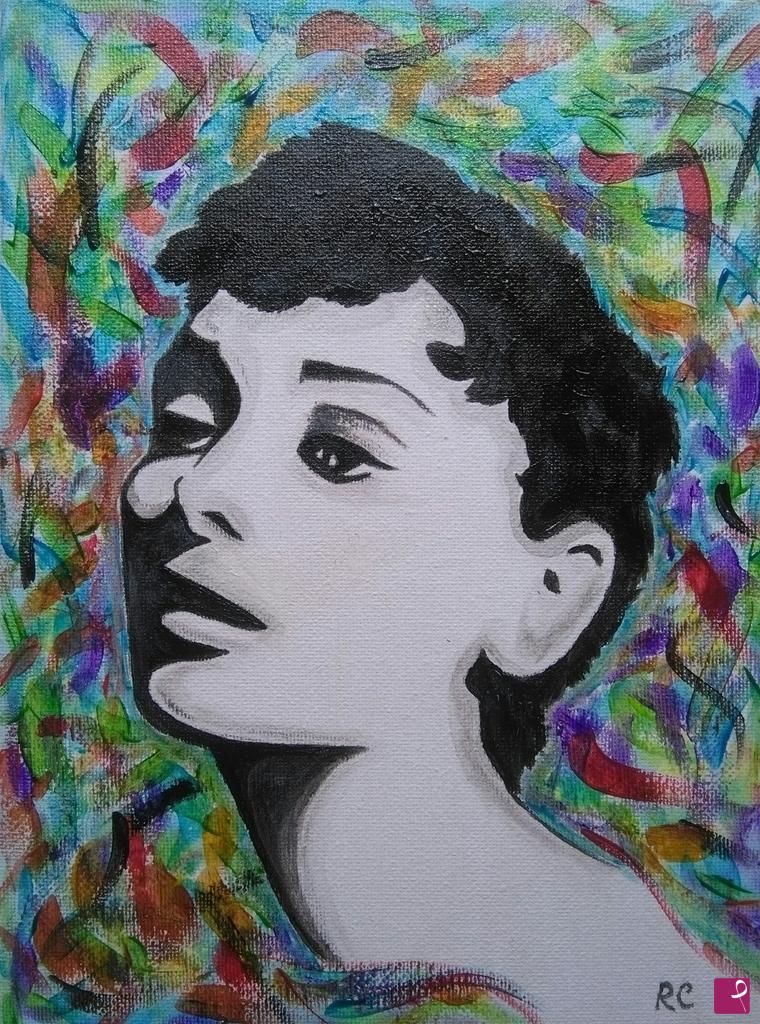 quadri in vendita online - Audrey Hepburn (ritratto stilizzato)