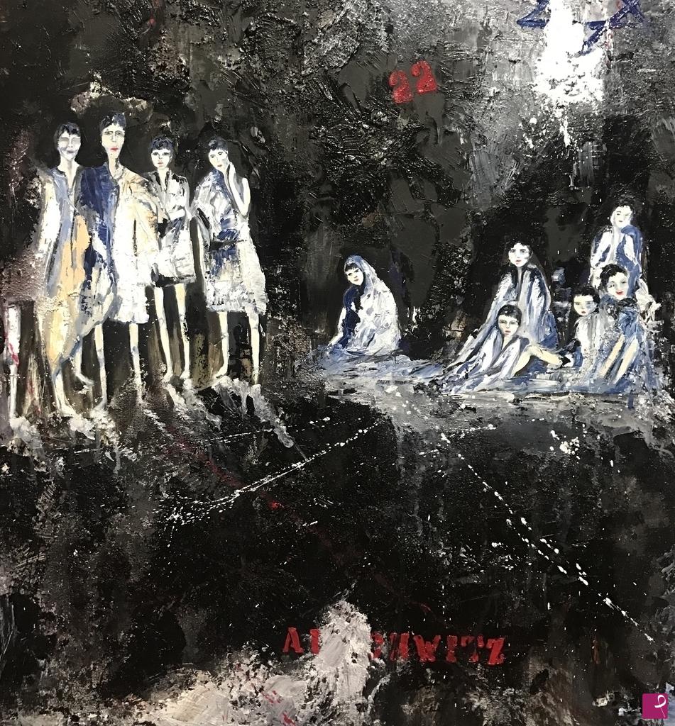 quadri in vendita online - Auschwitz- rosso vita 