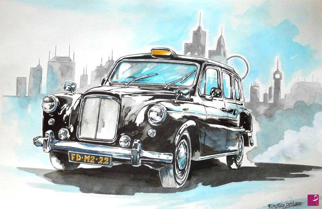 quadri in vendita online - AUSTIN FX-4  LONDON TAXI  1970