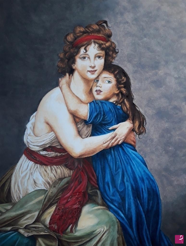 quadri in vendita online - Autoritratto con la figlia
