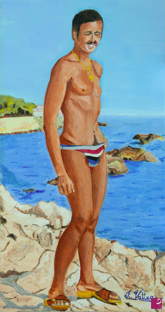 quadri in vendita online - Autoritratto giovanile a figura intera (1979)