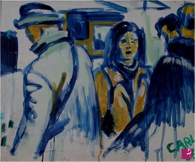 quadri in vendita online - Autoritratto in Portobello road (1997);