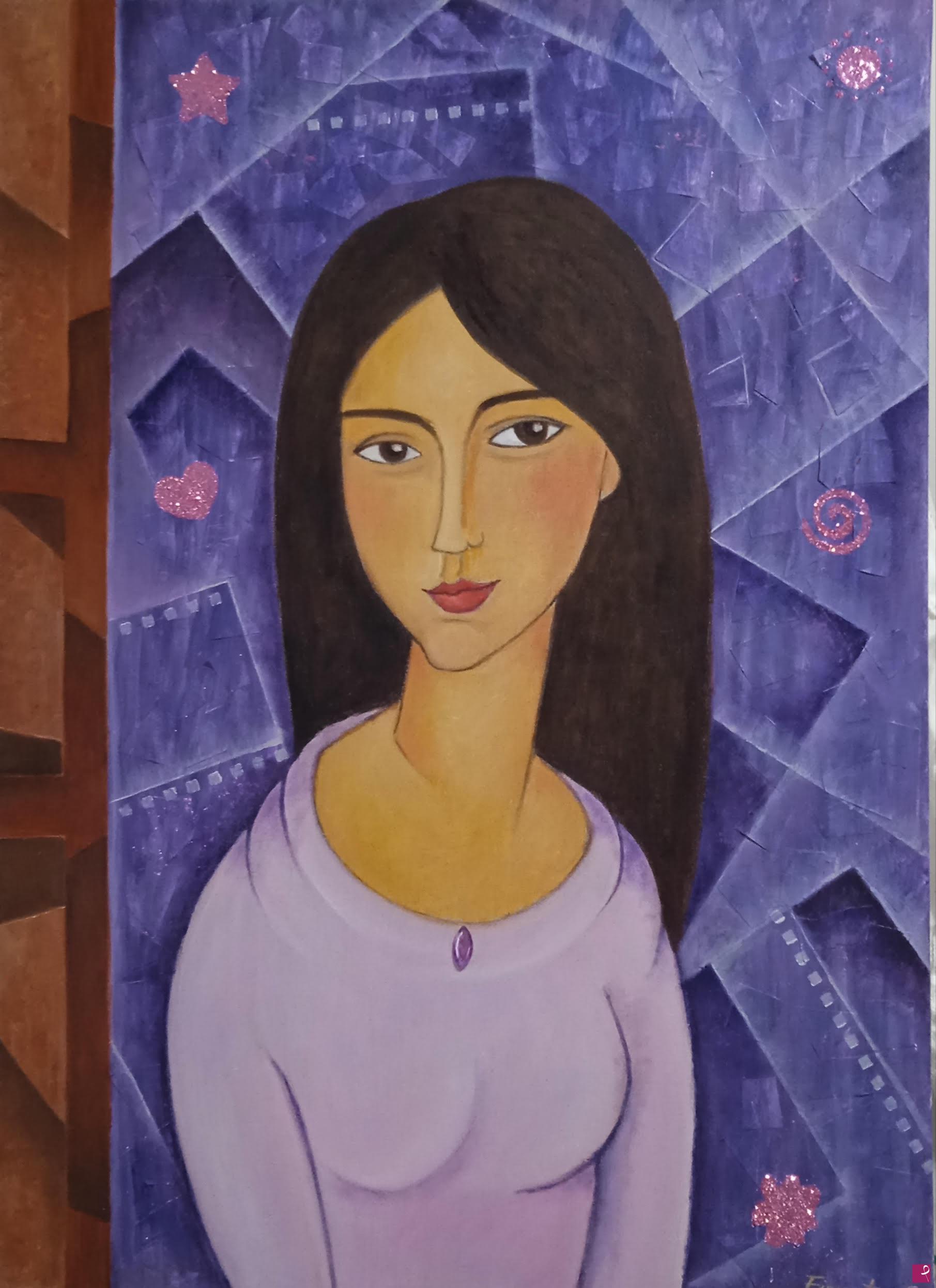 quadri in vendita online - Autoritratto (stile Modigliani)