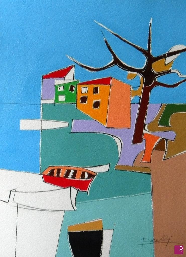 quadri in vendita online - Autumnal view by the lake