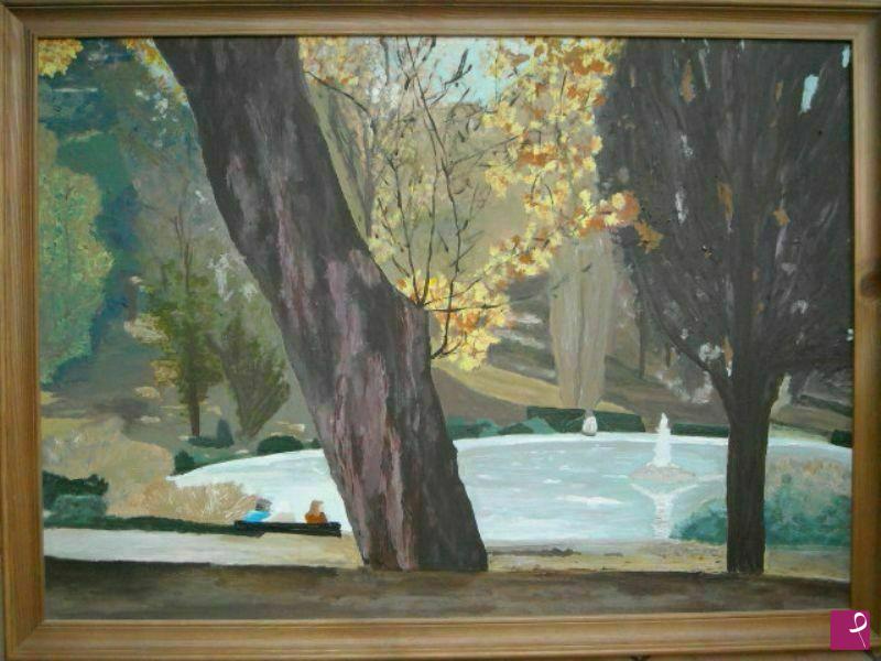 quadri in vendita online - Autunno a Villa Borghese