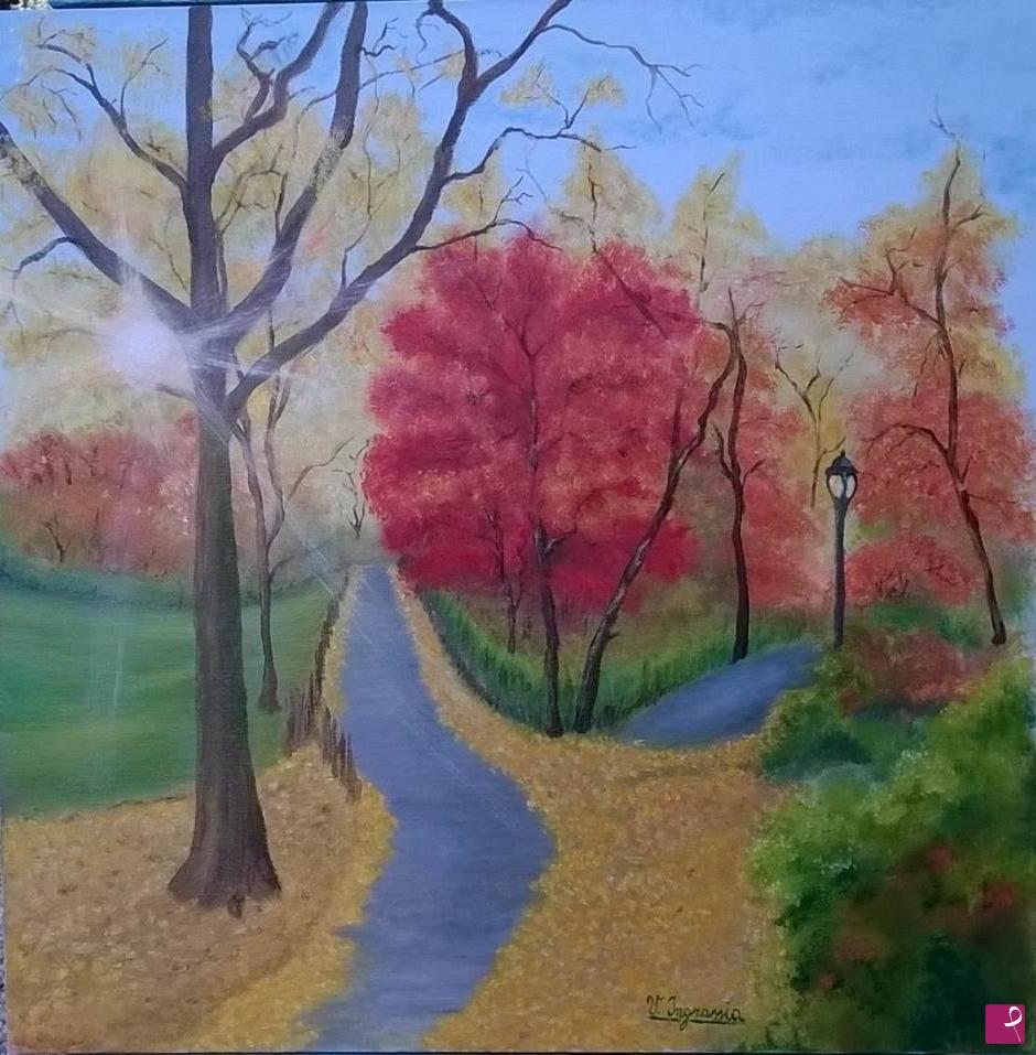 quadri in vendita online - autunno al parco