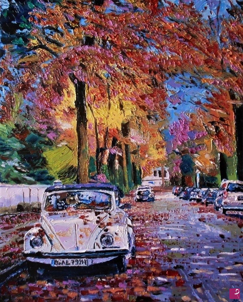 quadri in vendita online - autunno in città