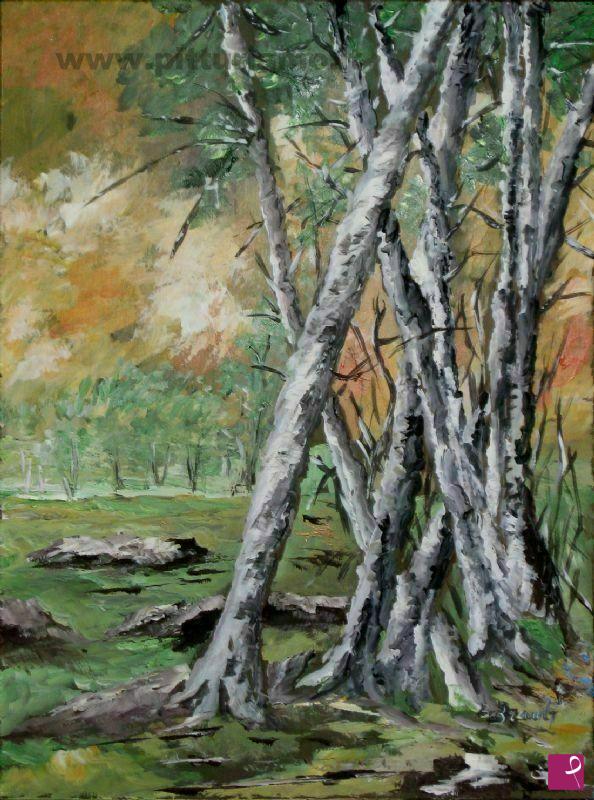 quadri in vendita online - autunno inoltrato nel bosco