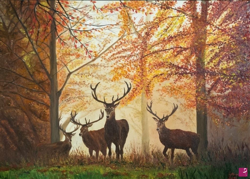 quadri in vendita online - Autunno nel bosco