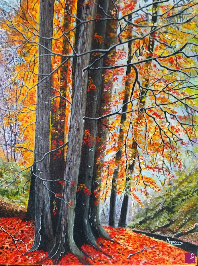 quadri in vendita online - Autunno nel bosco