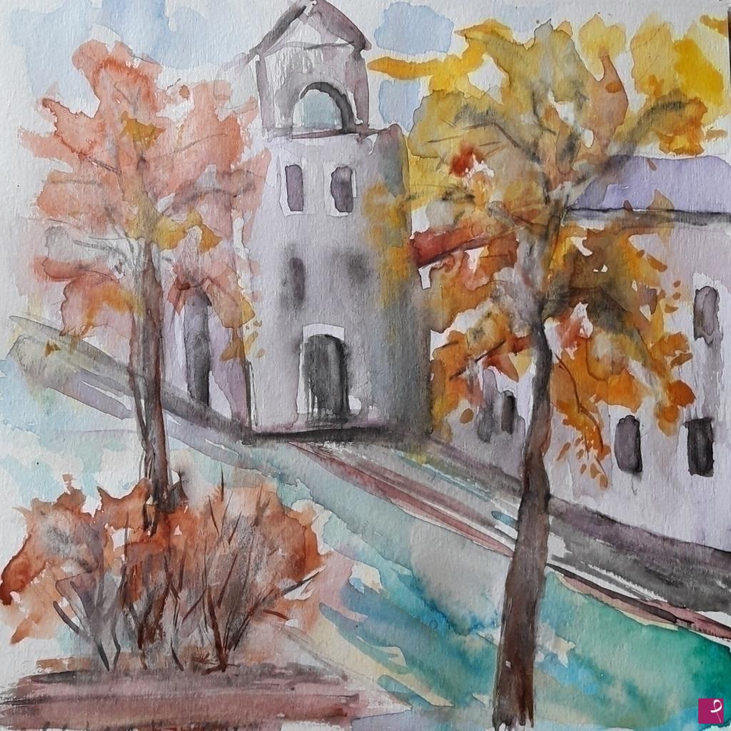 quadri in vendita online - Autunno nel città 