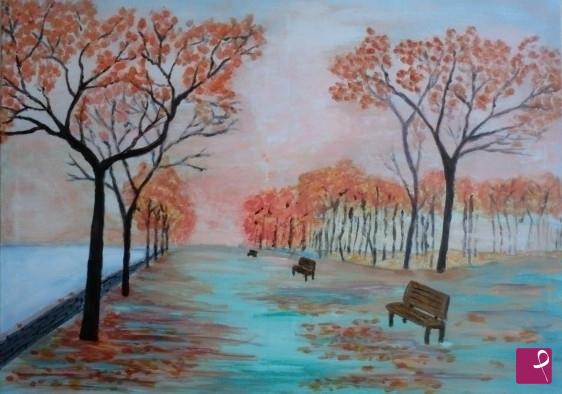 quadri in vendita online - Autunno nel parco