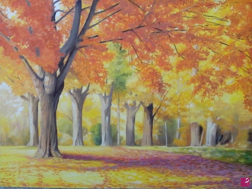 quadri in vendita online - Autunno nel parco