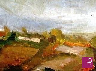 quadri in vendita online - AUTUNNO NELLA ''BASSA'' - Bologna, anno 1952