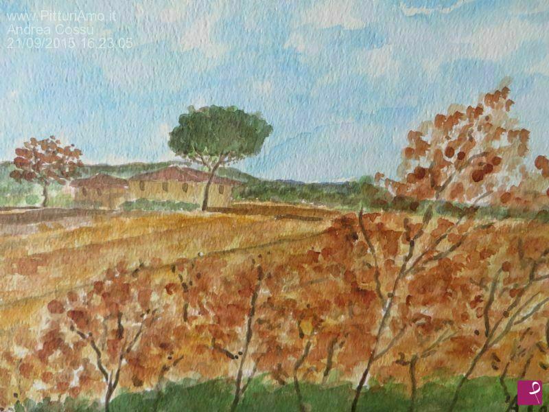 quadri in vendita online - Autunno nella campagna toscana