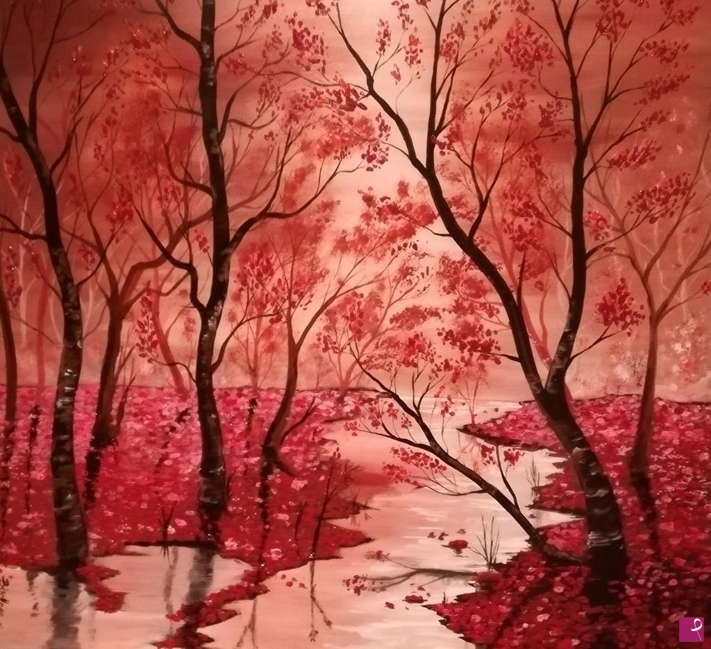 quadri in vendita online - autunno rosso