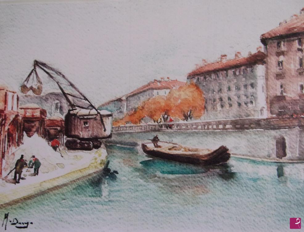 quadri in vendita online - Autunno sui Navigli – Milano
