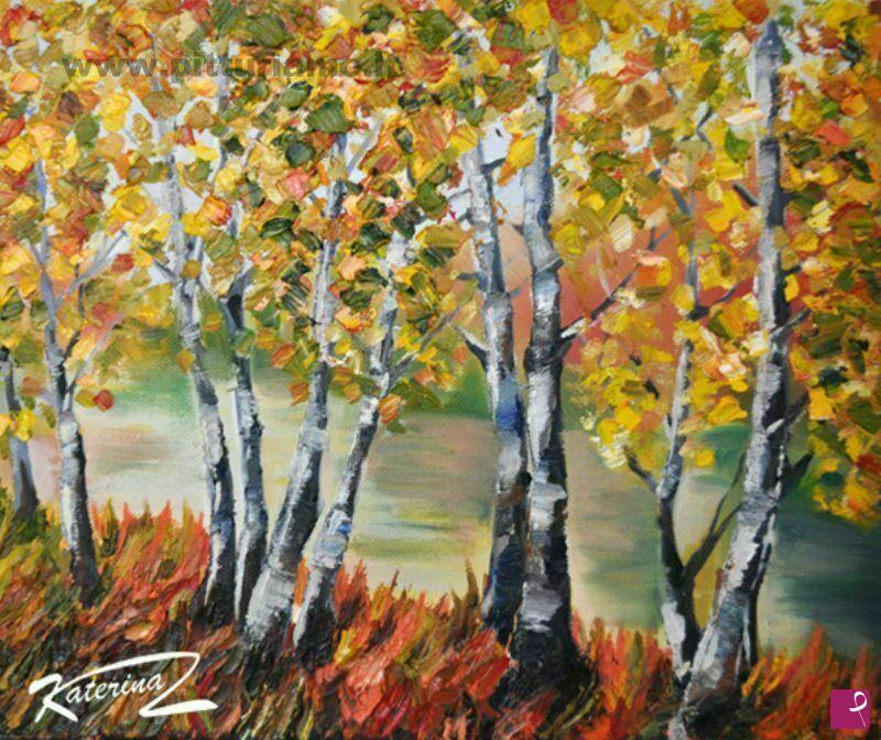 quadri in vendita online - Autunno sul fiume