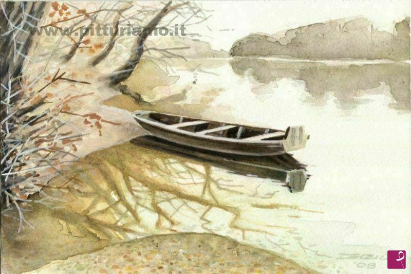 quadri in vendita online - Autunno sul fiume Kupa