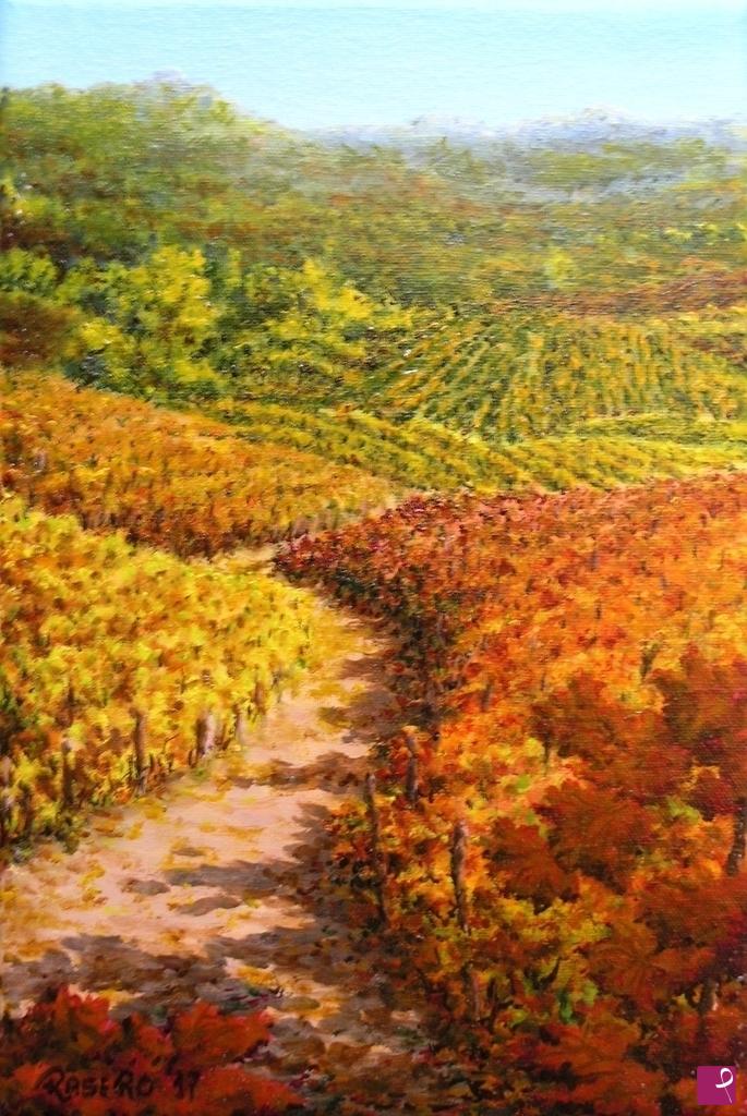 quadri in vendita online - Autunno tra le vigne