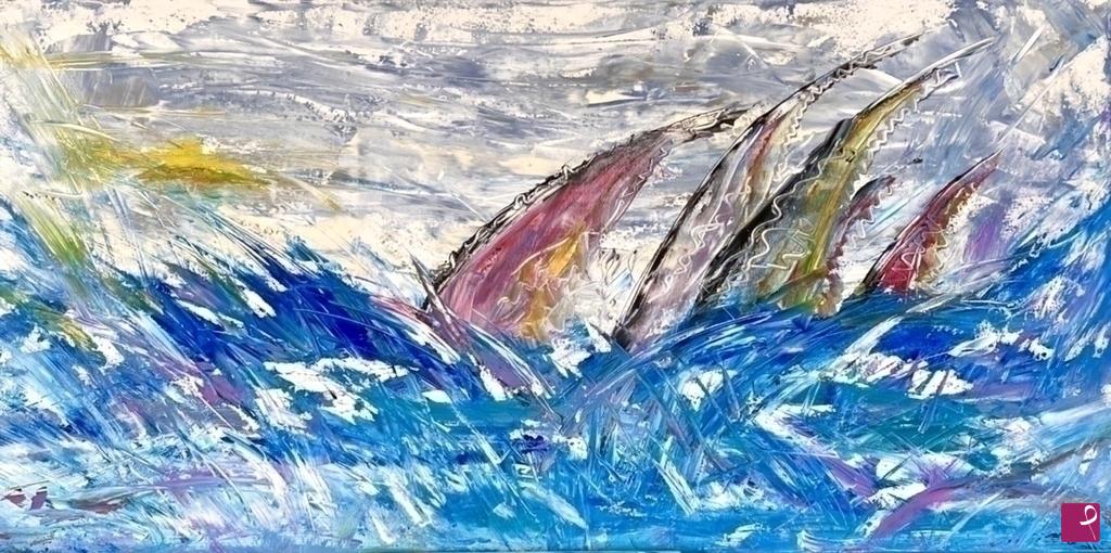 quadri in vendita online - Azzurro liquido