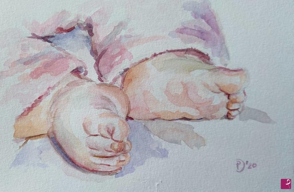 quadri in vendita online - Baby feet