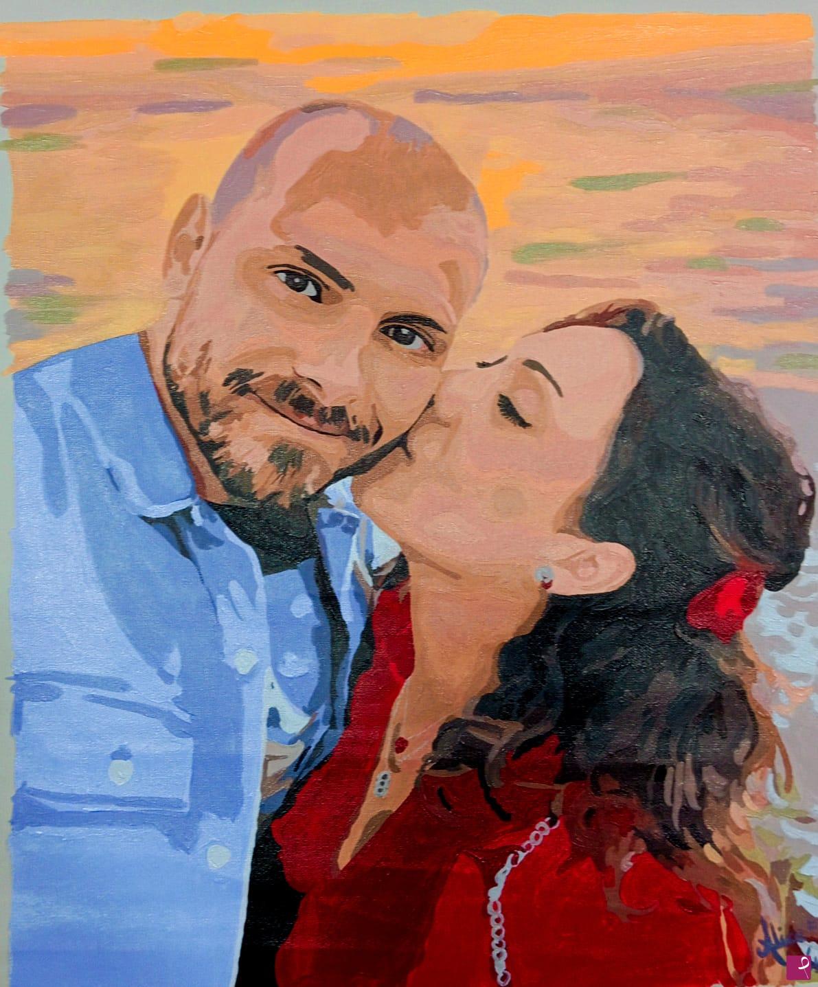 quadri in vendita online - Bacio al tramonto 