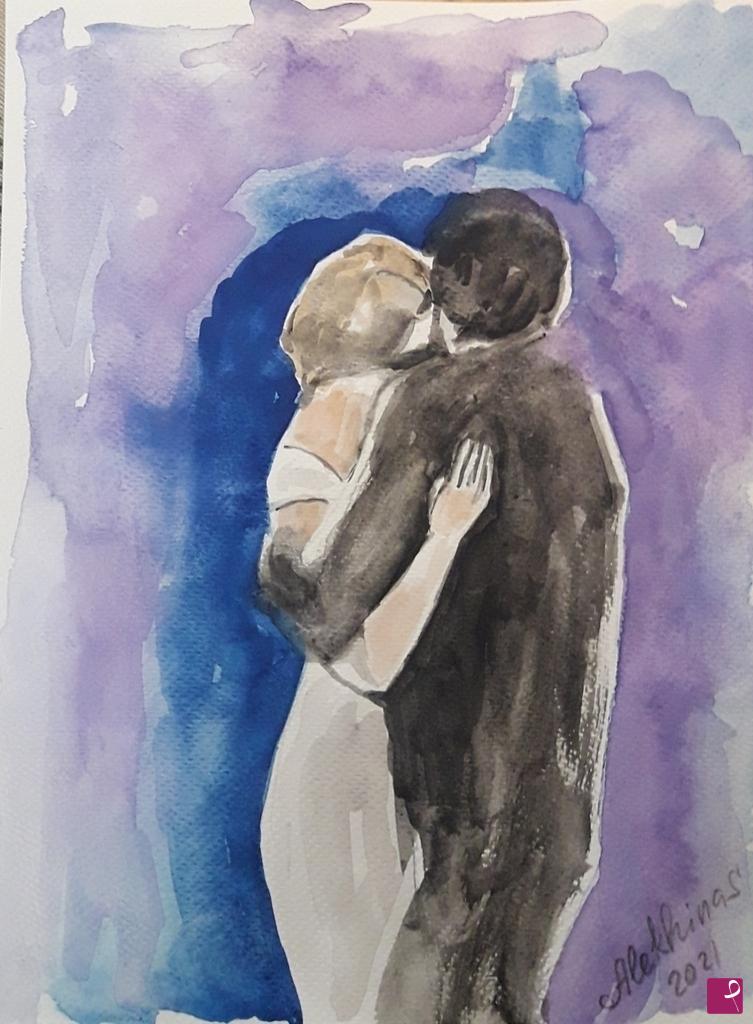 quadri in vendita online - Bacio ed abbraccio 