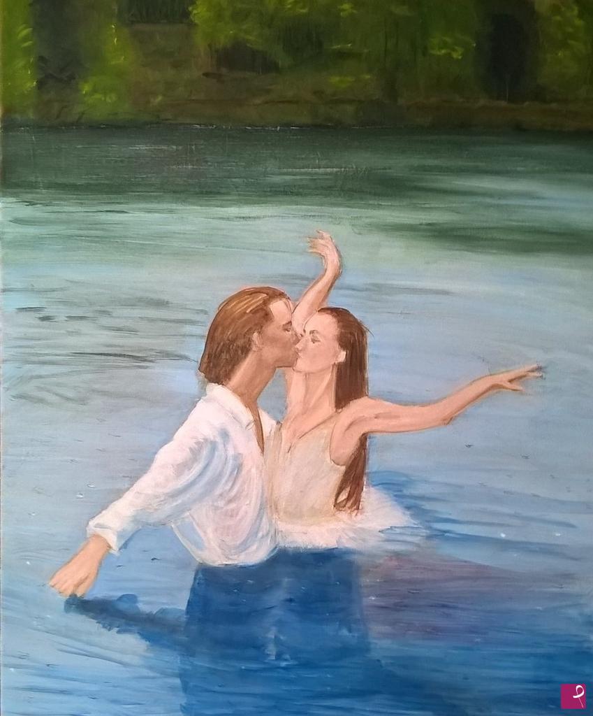 quadri in vendita online - Bacio in acqua