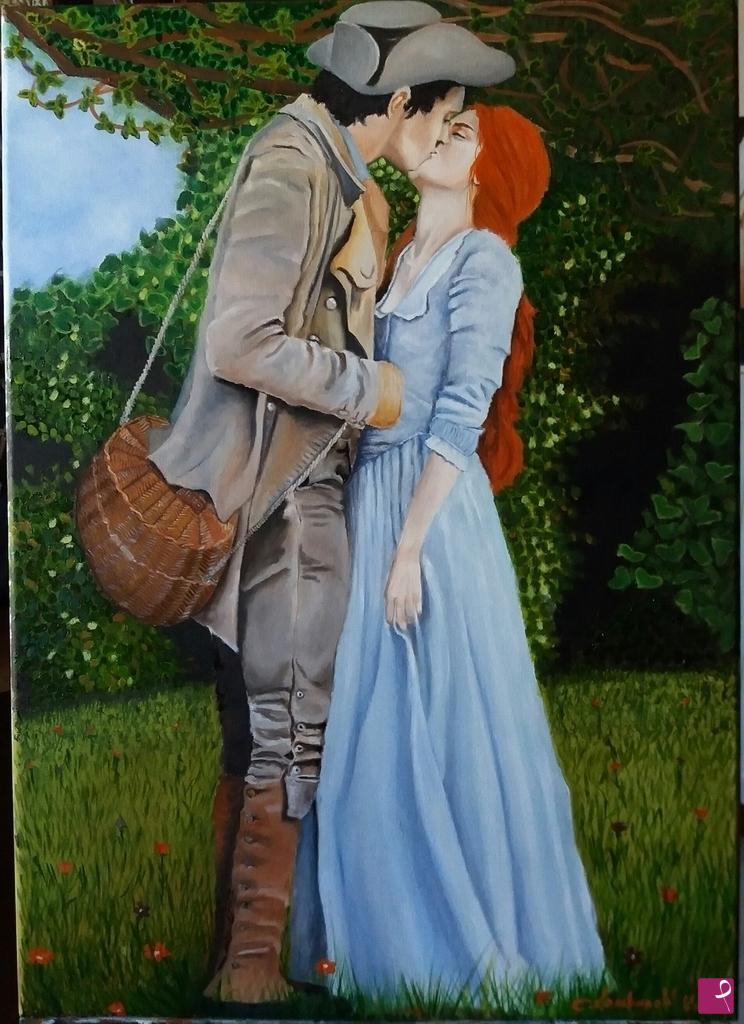 quadri in vendita online - BACIO IN CAMPAGNA