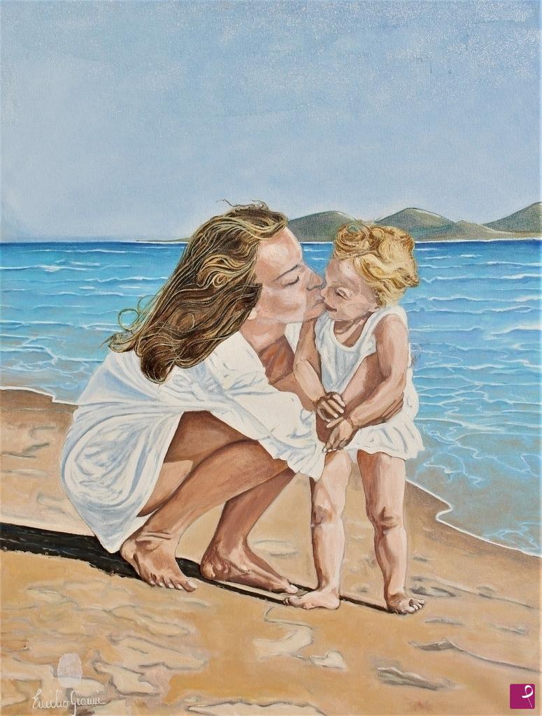 quadri in vendita online - Bacio sulla spiaggia