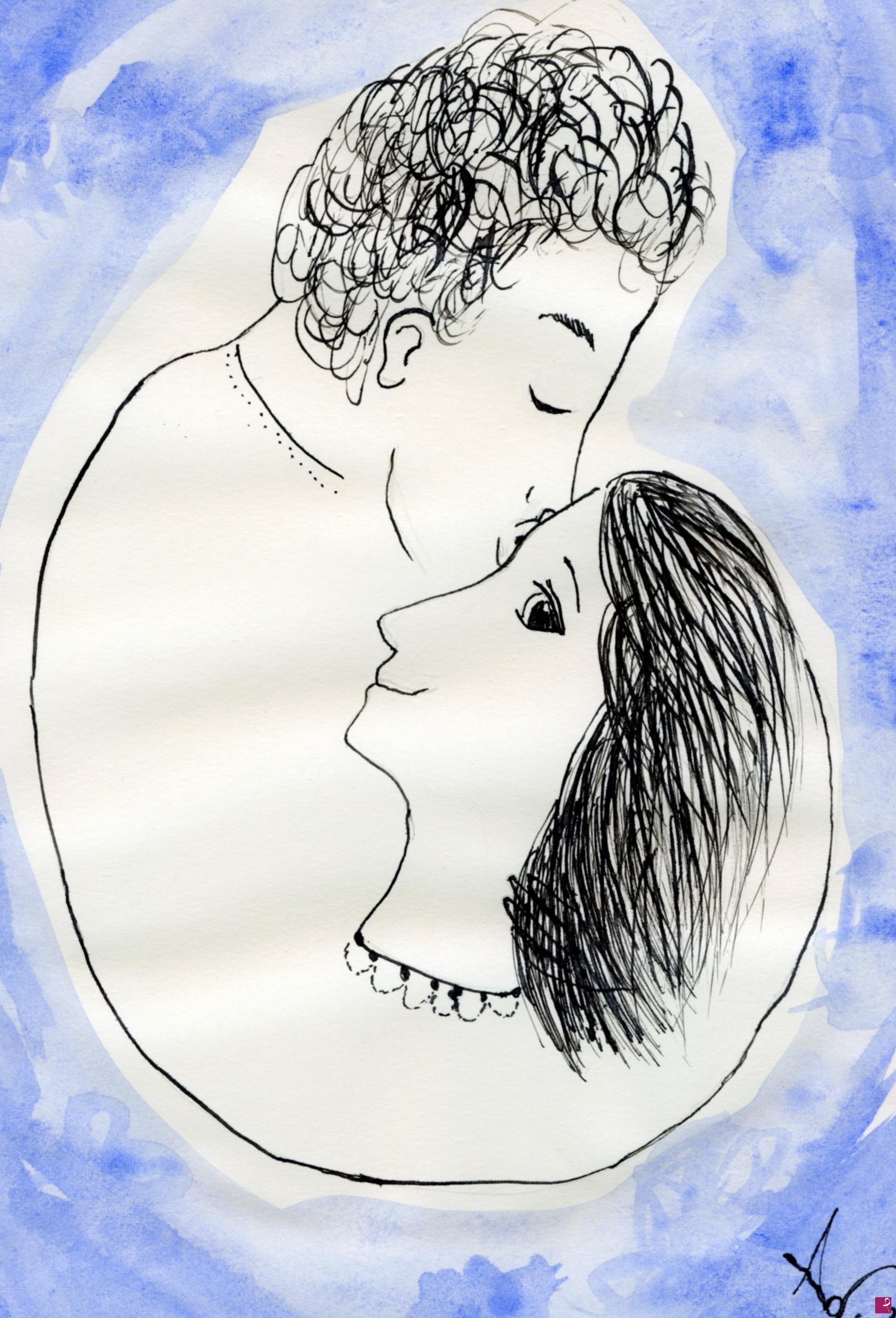 quadri in vendita online - Bacio tenero