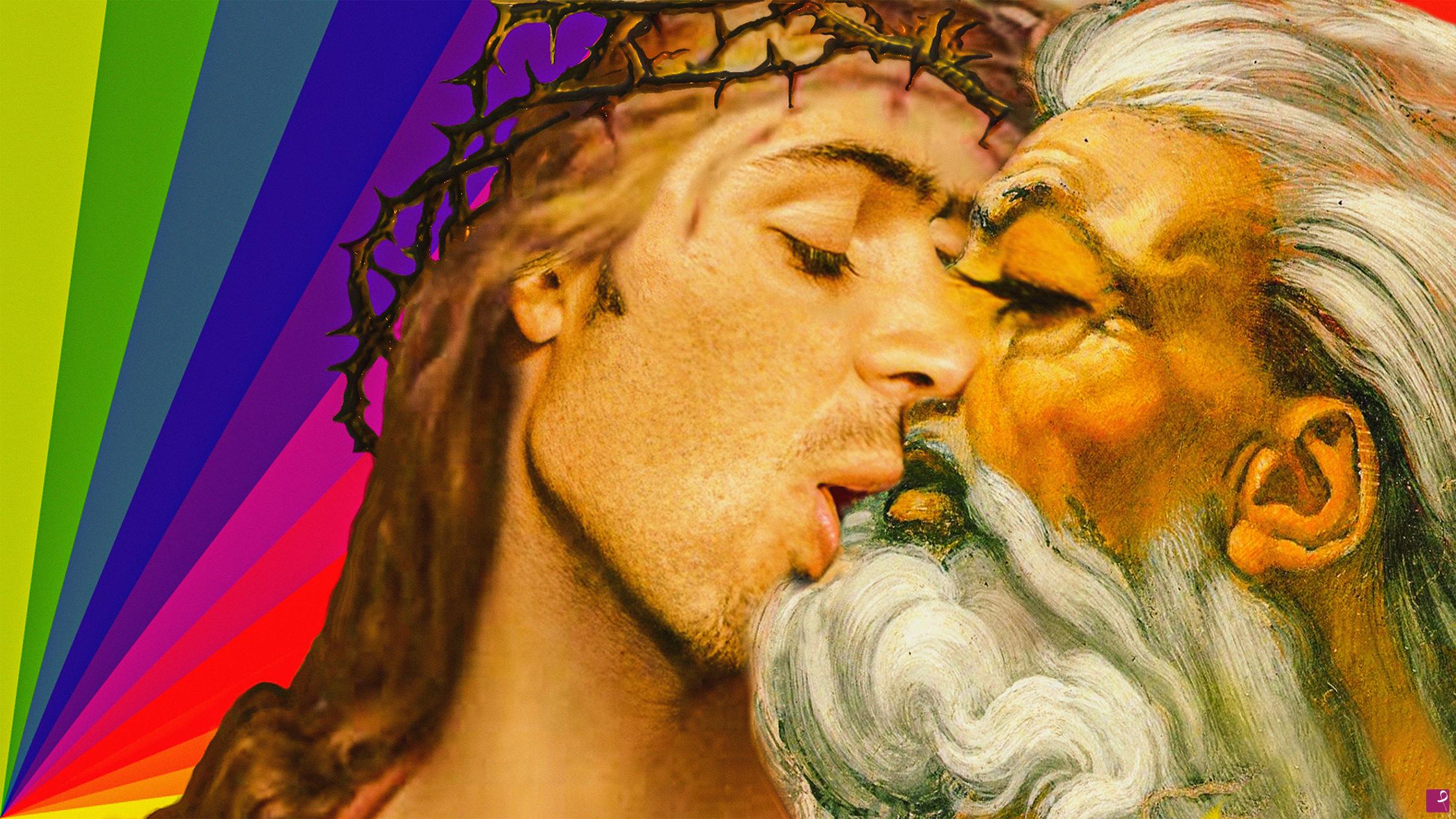 quadri in vendita online - Bacio tra Cristo e Dio (Prima Versione) - Edizione Limitata a 120