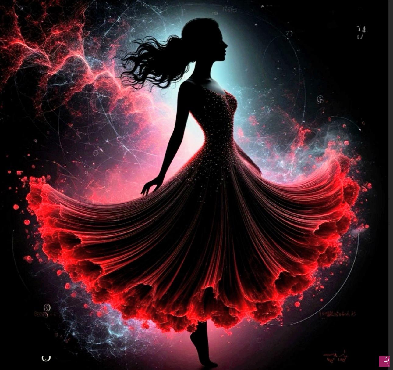 quadri in vendita online - Back light and girl in dress 