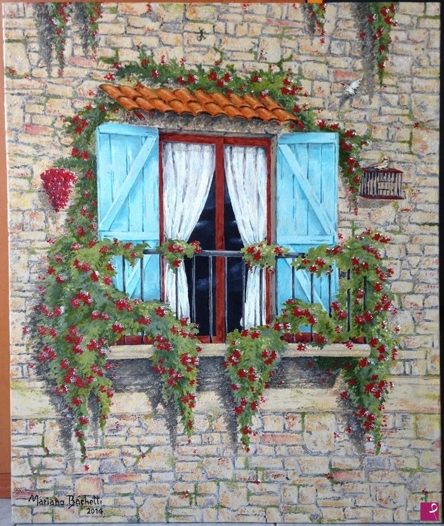quadri in vendita online - Balcone di Gerani