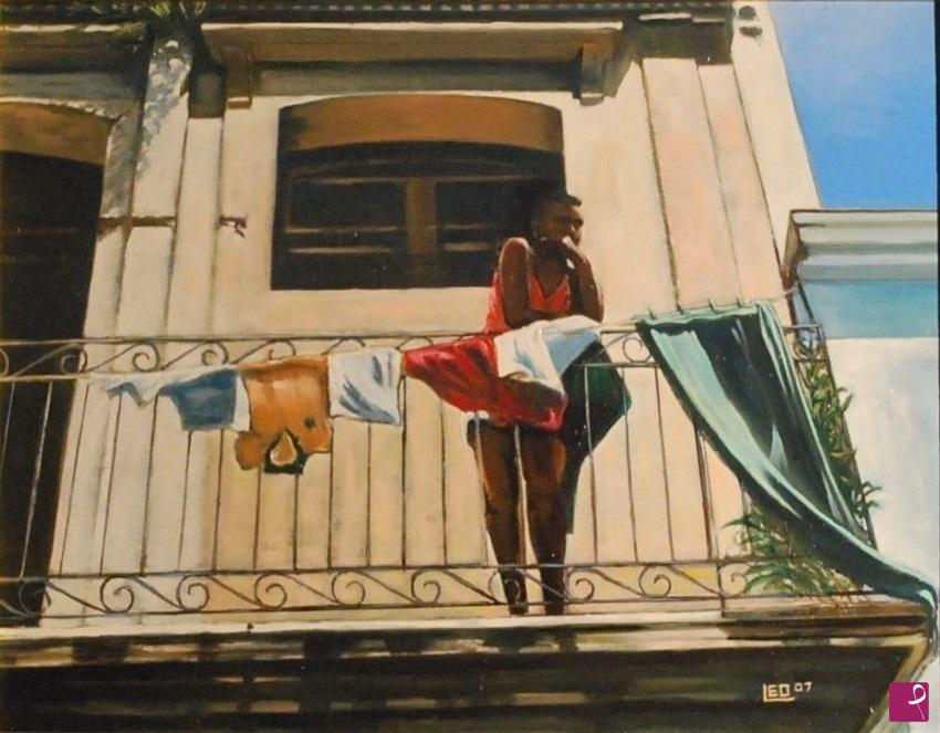 quadri in vendita online - Balcone e biancheria a La Habana Centro, 