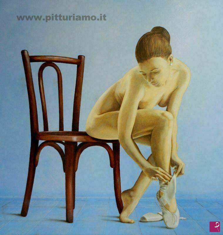 quadri in vendita online - Ballerina con perla
